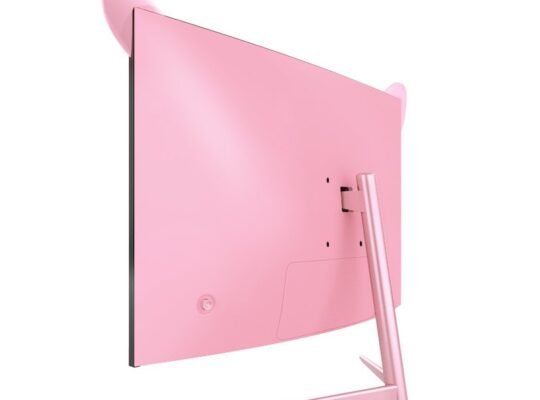 Nvison 27 inch PINK Gaming Monitor Cured Frameless