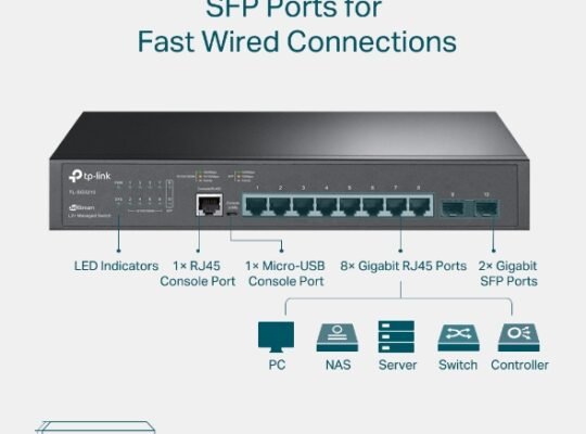 TP-LINK TL-SG3210 JetStream 8-Port Gigabit L2+ Managed Switch with 2 SFP Slots