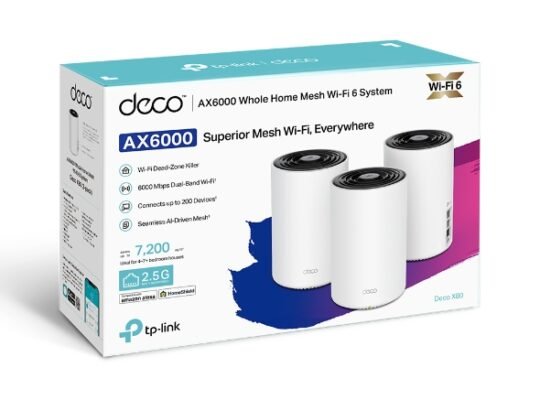 TP-LINK Deco X80(3-pack) AX6000 Dual-Band Mesh WiFi 6 System