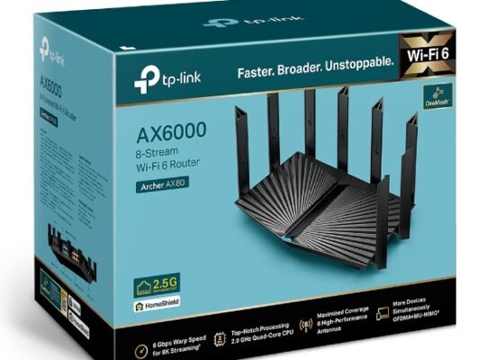 TP-LINK Archer AX80 AX6000 8-Stream Wi-Fi 6 Router with 2.5G Port