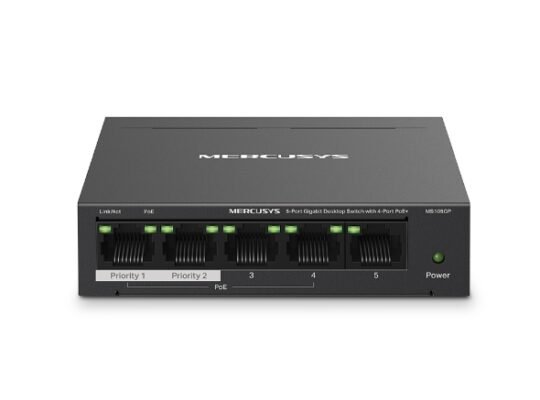 MERCUSYS MS105GP 5-Port Gigabit Desktop Switch with 4-Port PoE+
