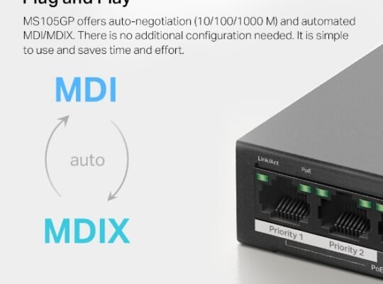 MERCUSYS MS105GP 5-Port Gigabit Desktop Switch with 4-Port PoE+