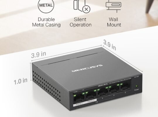 MERCUSYS MS105GP 5-Port Gigabit Desktop Switch with 4-Port PoE+