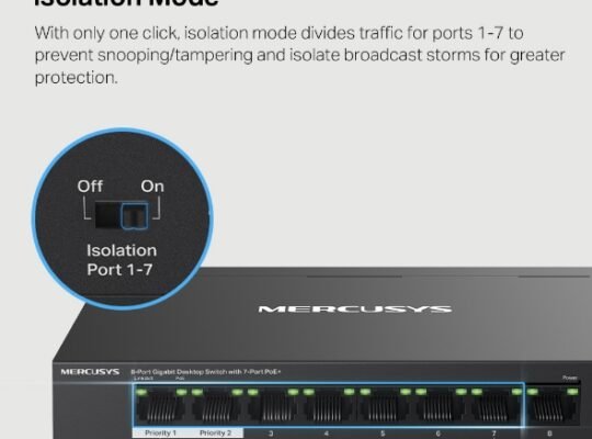 MERCUSYS MS108GP 8-Port Gigabit Desktop Switch with 7-Port PoE+