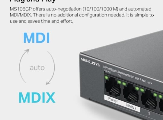 MERCUSYS MS108GP 8-Port Gigabit Desktop Switch with 7-Port PoE+