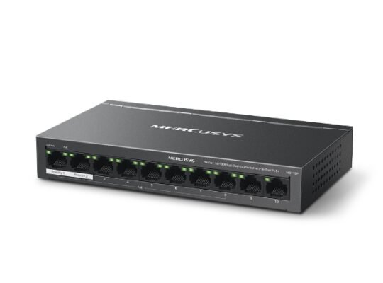 MERCUSYS MS110P 10-Port 10/100Mbps Desktop Switch with 8-Port PoE+