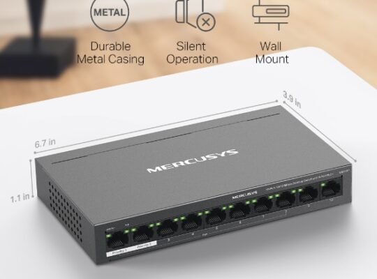 MERCUSYS MS110P 10-Port 10/100Mbps Desktop Switch with 8-Port PoE+