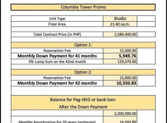 6k per month Condo For Sale in Mandaluyong near Rockwell Boni MRT Ortigas CBD