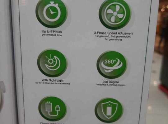 FOR SALE! FOR SALE! OMNI MINI RECHARGEABLE DESK FAN WITH NIGHT LIGHT!