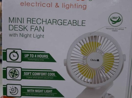 FOR SALE! FOR SALE! OMNI MINI RECHARGEABLE DESK FAN WITH NIGHT LIGHT!