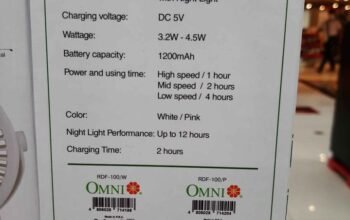 FOR SALE! FOR SALE! OMNI MINI RECHARGEABLE DESK FAN WITH NIGHT LIGHT!