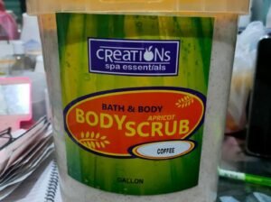 Creation body scrub mini pail w/ apricot and coffee scents