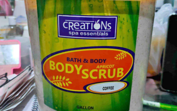 Creation body scrub mini pail w/ apricot and coffee scents