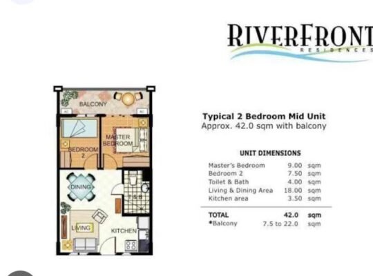 Riverfront Residences 2br Unit