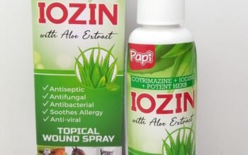 PAPI IOZIN WITH ALOE VERA EXTRACT 120 ML/TOPICAL WOUND SPRAY/PARA SA SUGAT NG HAYOP
