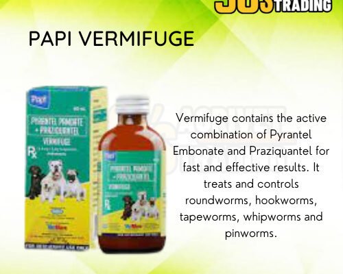 Papi Vermifuge Suspension 60ml for Pets / Vitamins for dogs cats